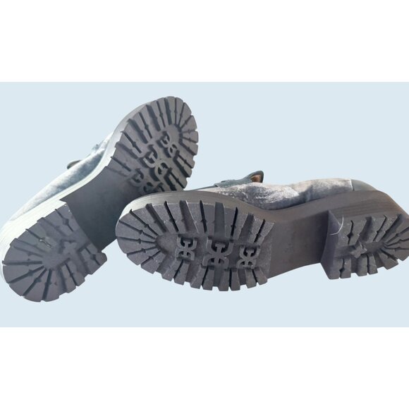 SAM EDELMAN Tully Velvet Lug Sole Loafer Blue Grey Size 7 - Picture 6 of 8